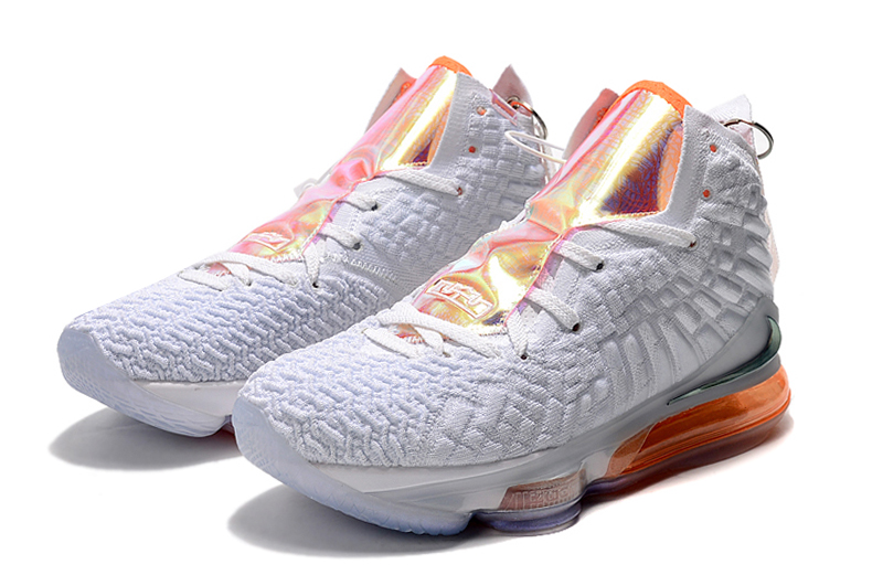 2019 LeBron James 17 White Orange Gold - Click Image to Close